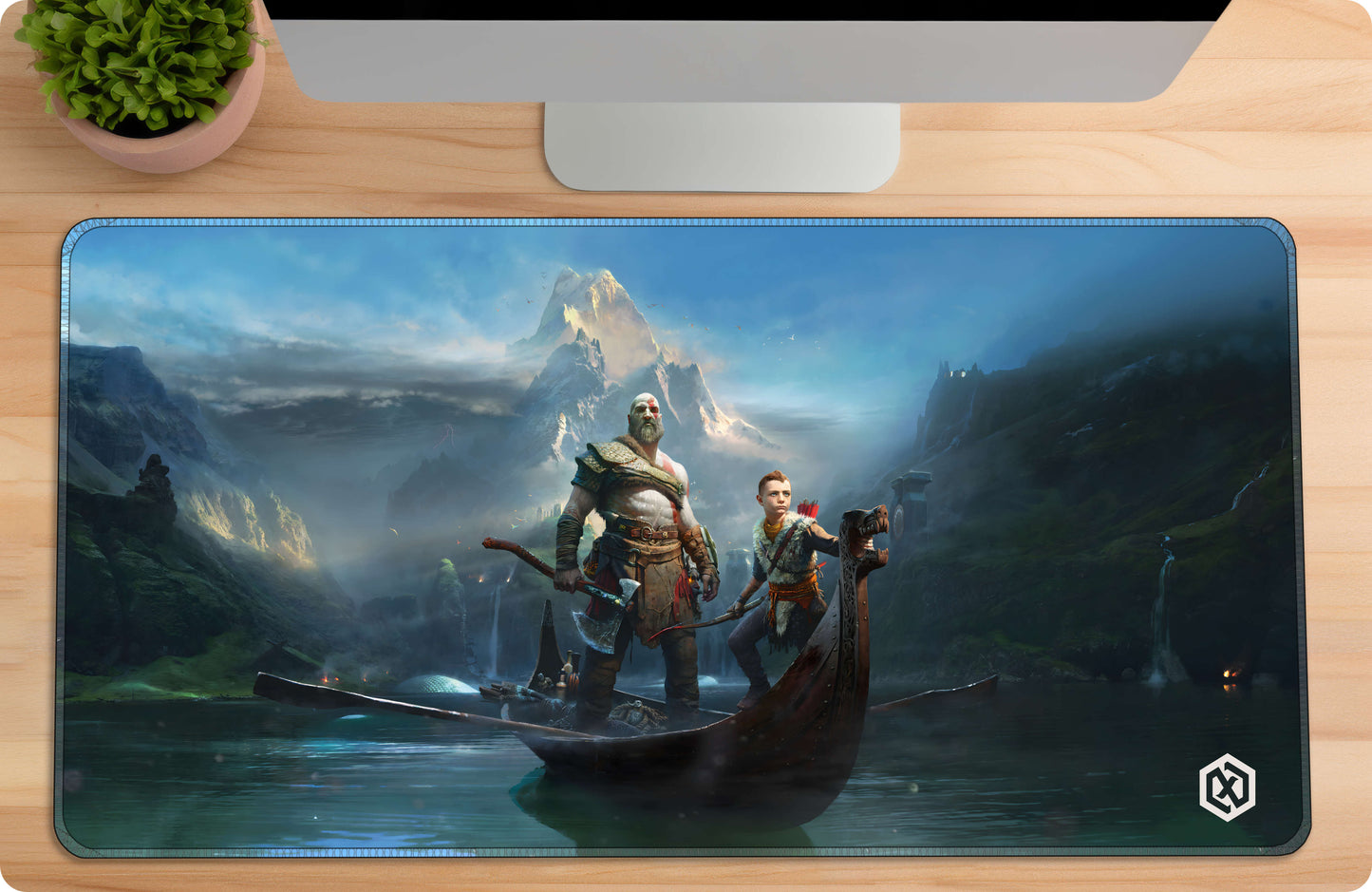 God of War Ragnarok Game Deskmat - Kratos & Atreus