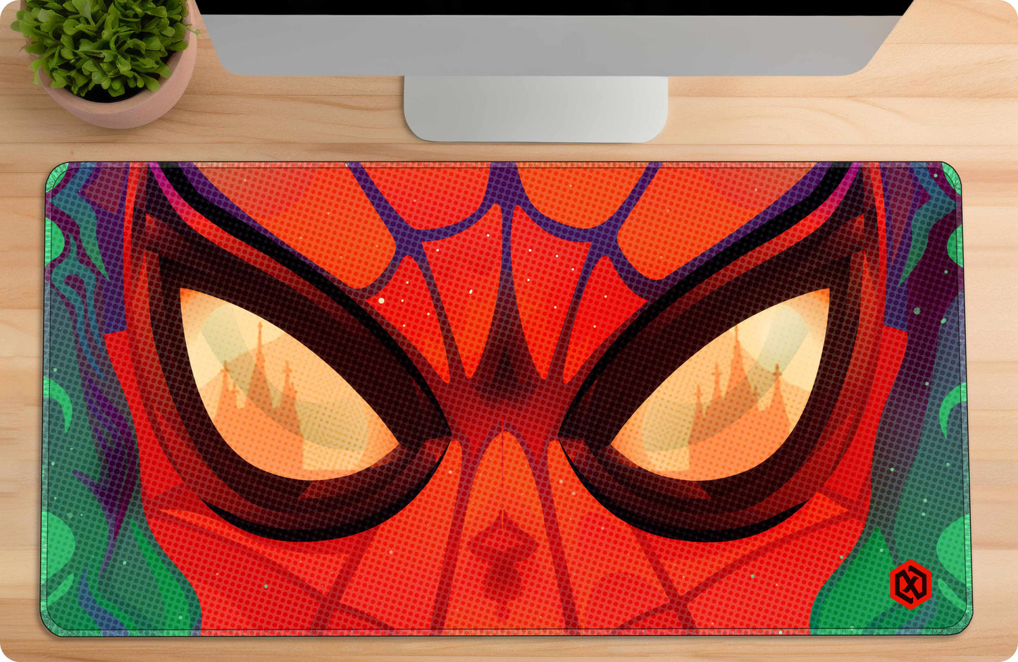Spiderman Face Superhero Deskmat – Marvel Gaming Setup