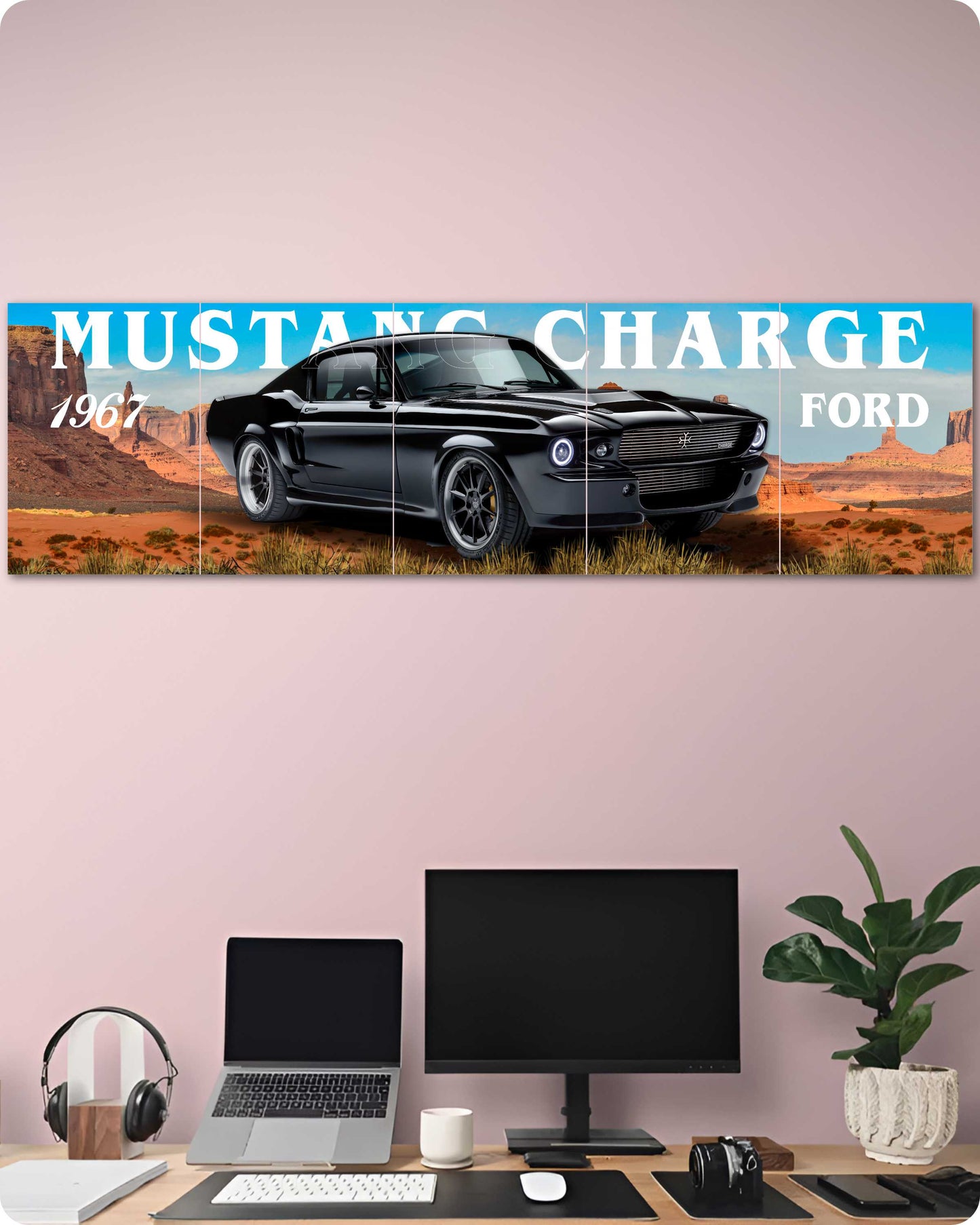Ford Mustang Charge Car Poster - 5 Piece Split Set