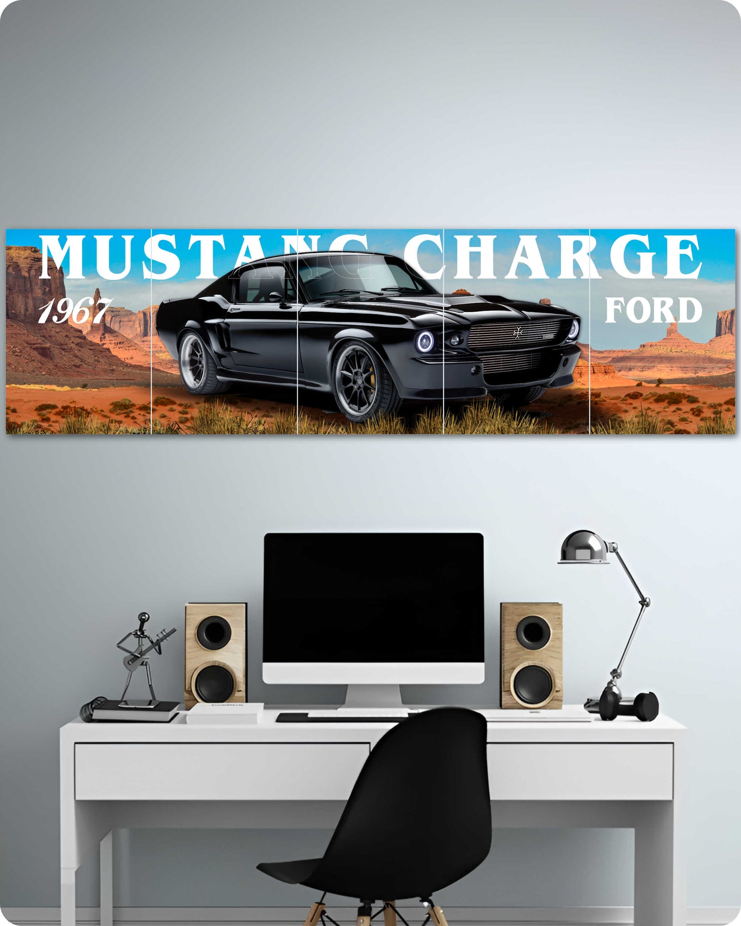 Ford Mustang Charge Car Poster - 5 Piece Split Set