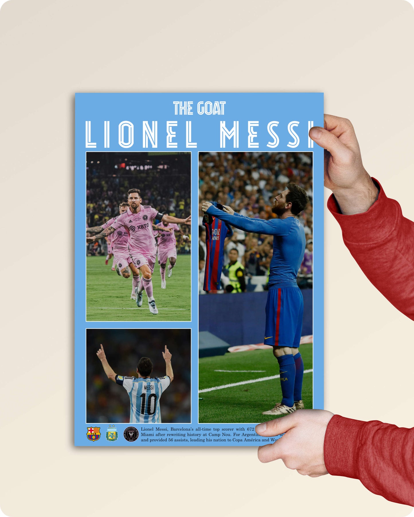 Lionel Messi Sports Poster - Argentina, Barcelona, Inter Miami