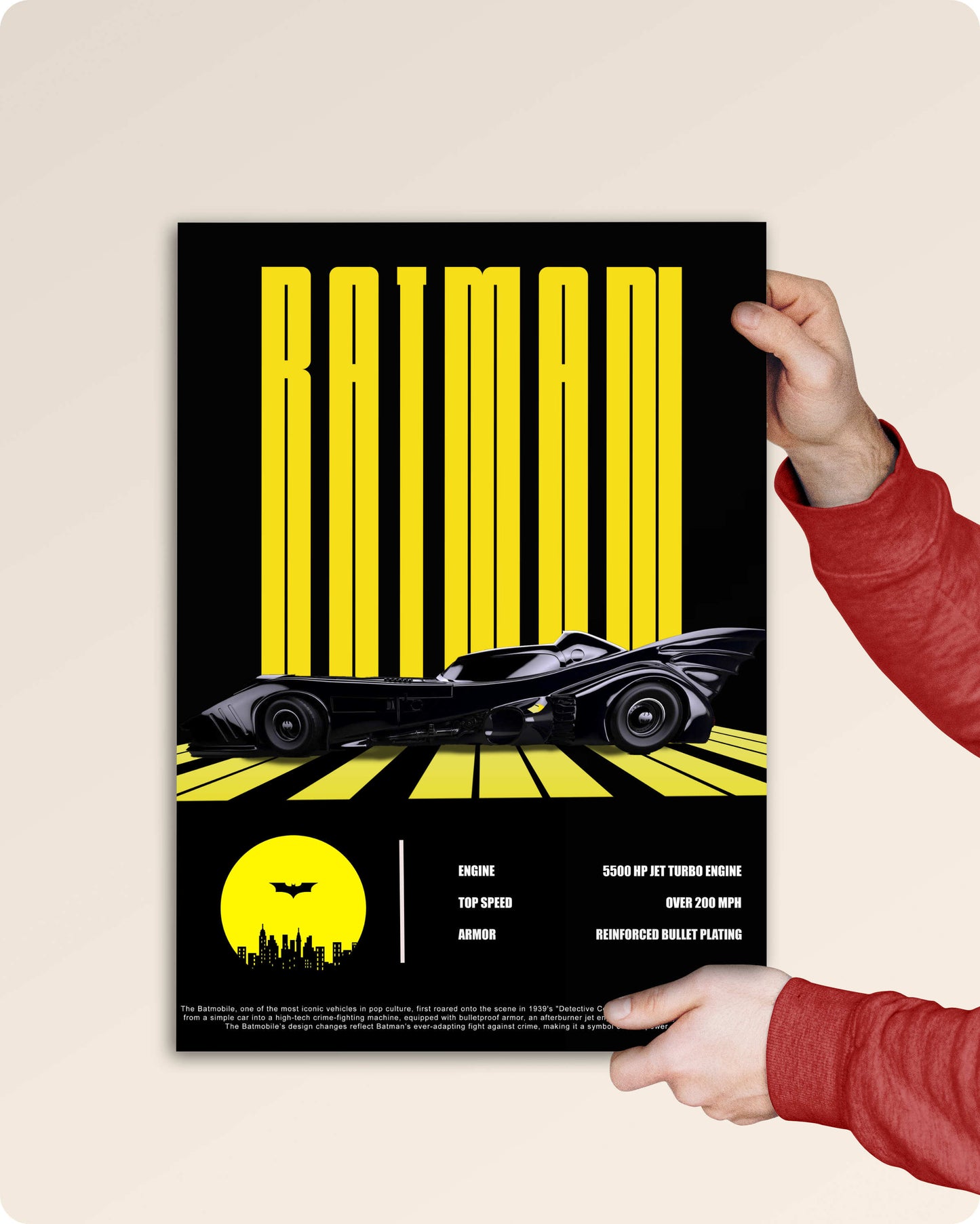 Batman Batmobile Poster - DC Superhero