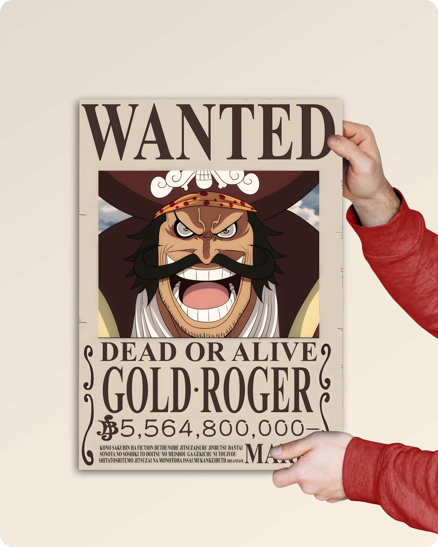 Gol D. Roger Wanted Anime Poster - One Piece