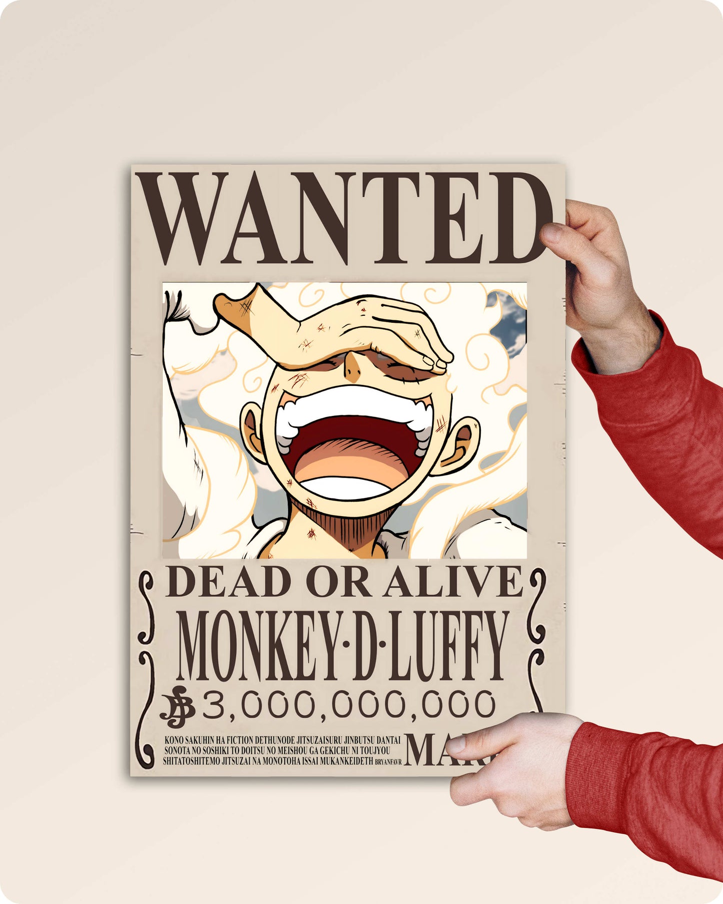 Luffy Gear 5 Wanted Anime Poster - One Piece