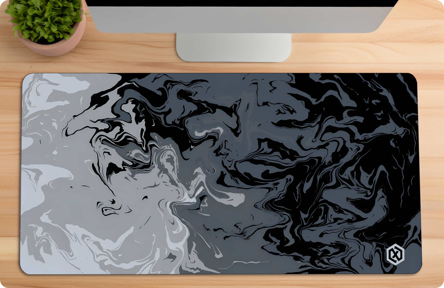 Color Burst Deskmat – Abstract Paint Swirl Design