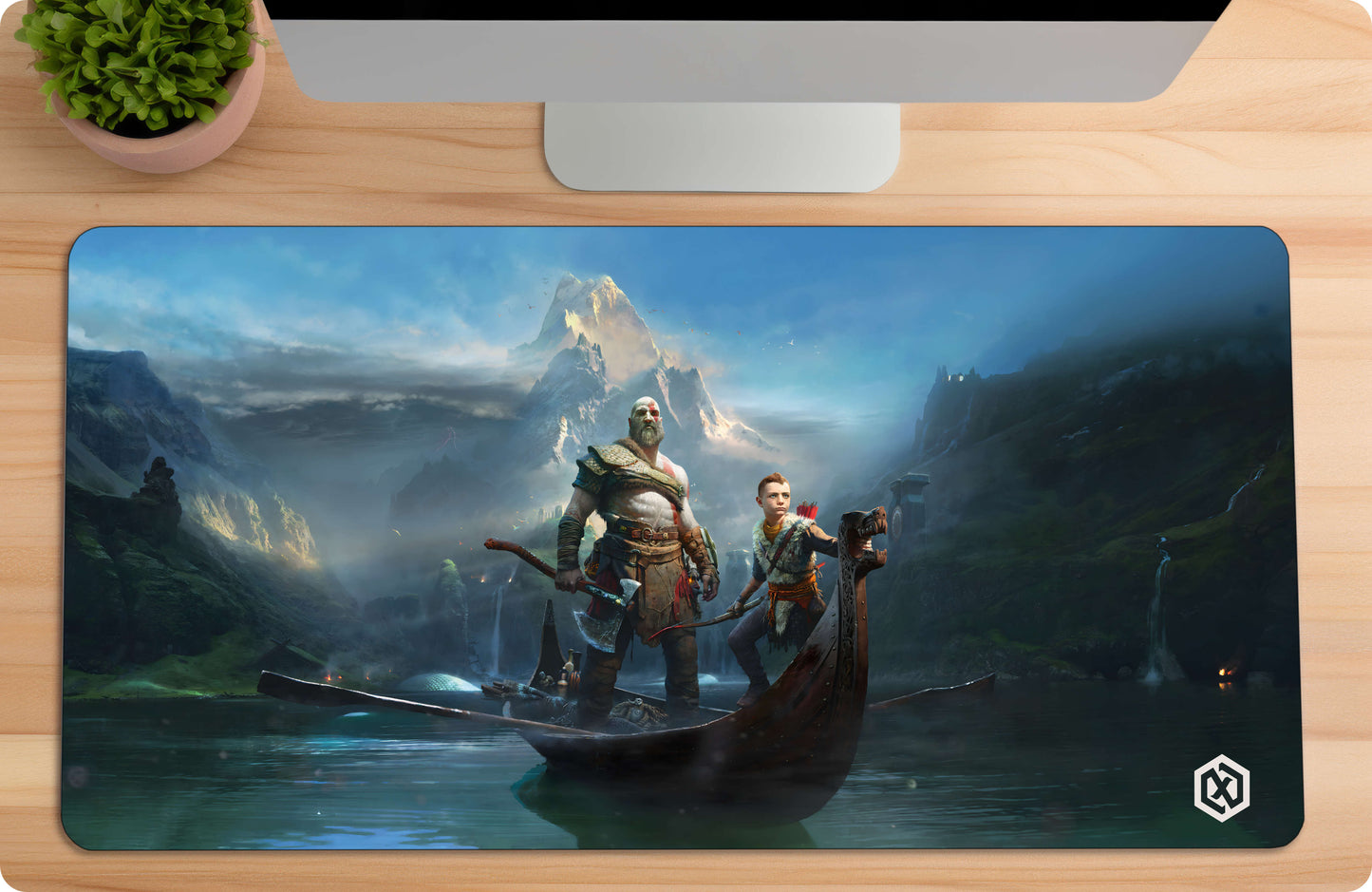 God of War Ragnarok Game Deskmat - Kratos & Atreus