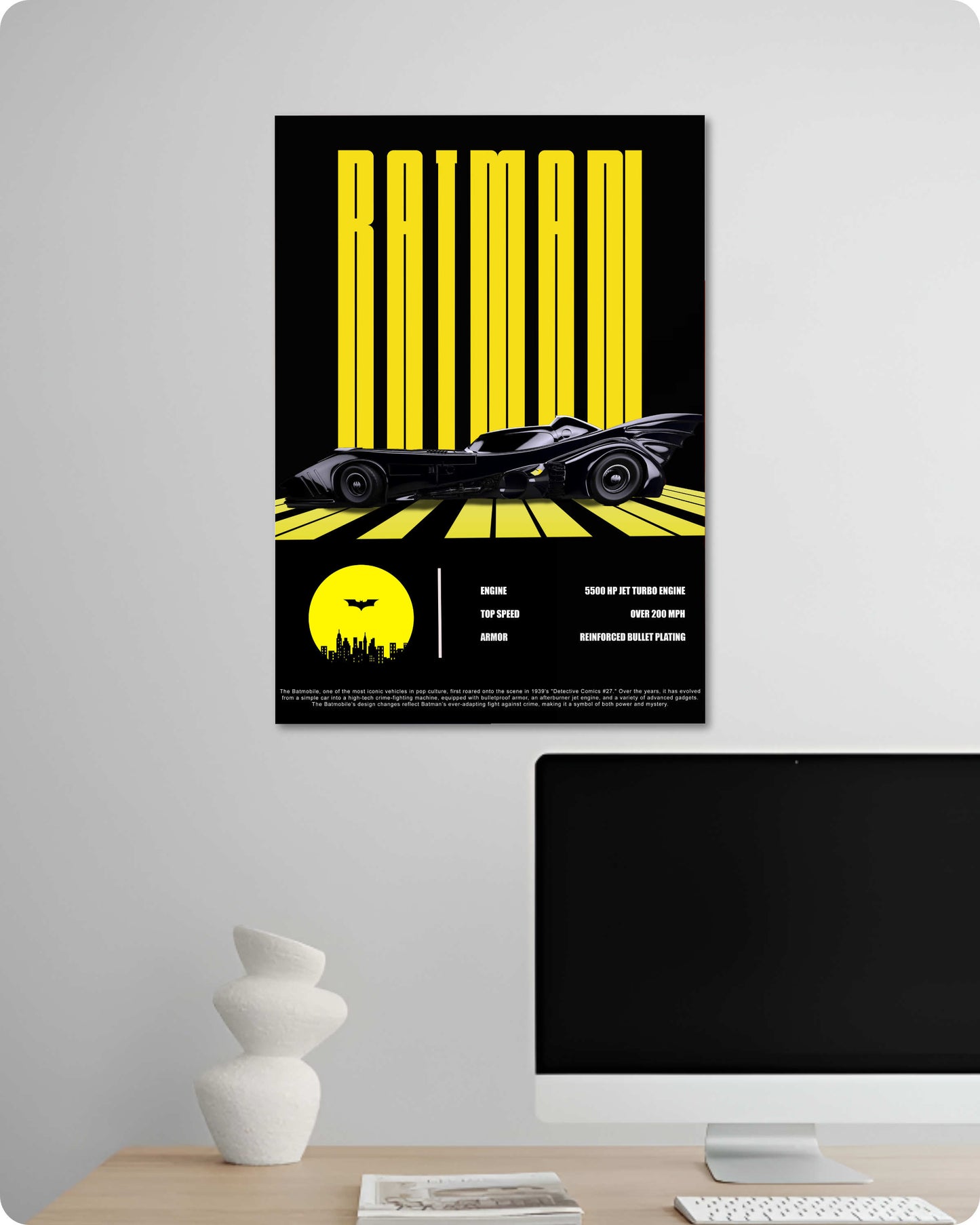 Batman Batmobile Poster - DC Superhero