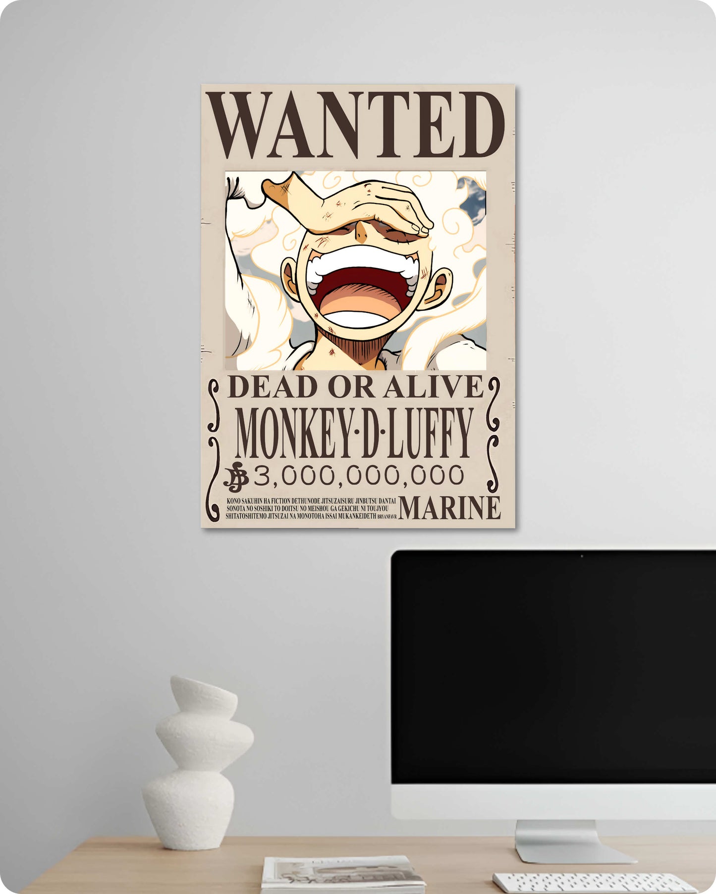 Luffy Gear 5 Wanted Anime Poster - One Piece