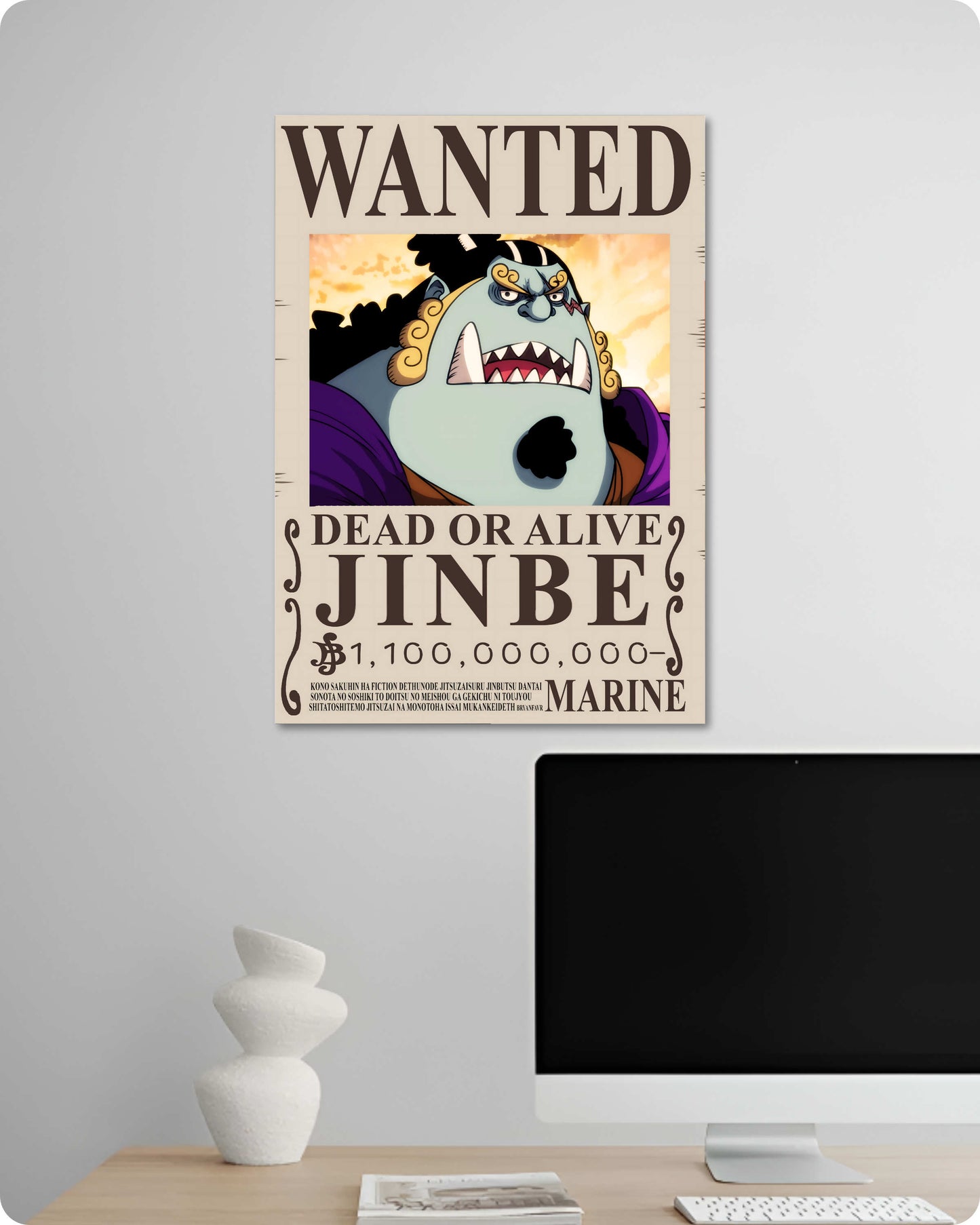 Jinbe Wanted Anime Poster - One Piece