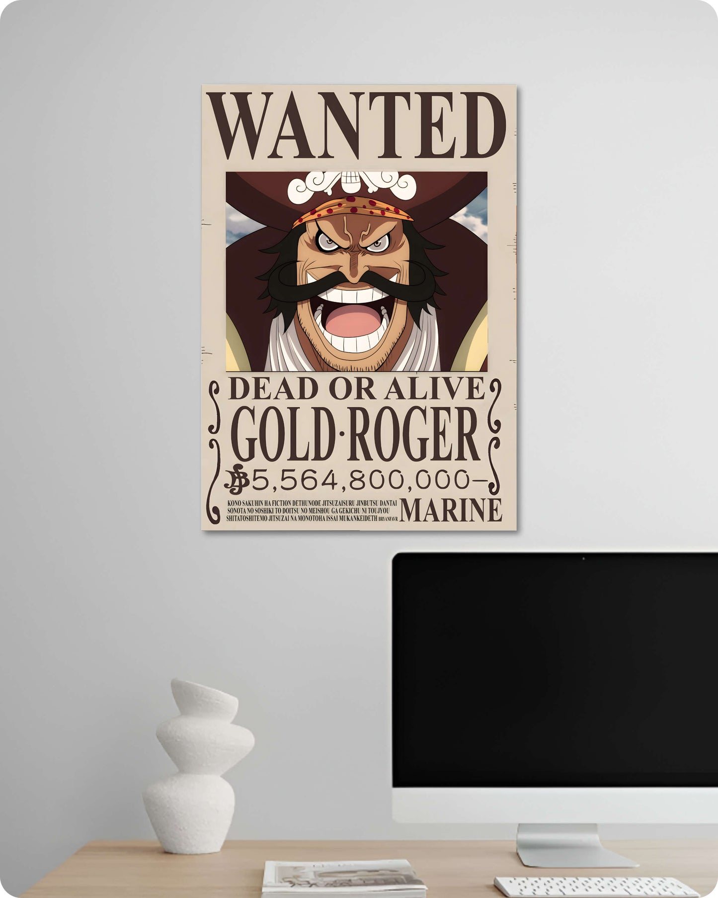 Gol D. Roger Wanted Anime Poster - One Piece