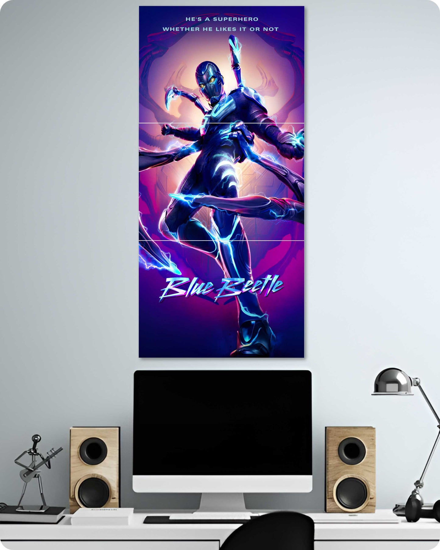 Blue Beetle DC Superhero Movie Poster - 3-Piece Split Set