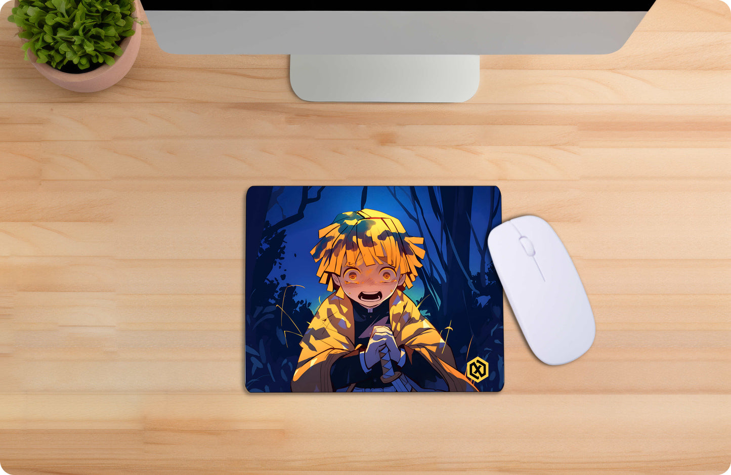 Demon Slayer Scared Zenitsu Anime Deskmat - Thunder Breathing