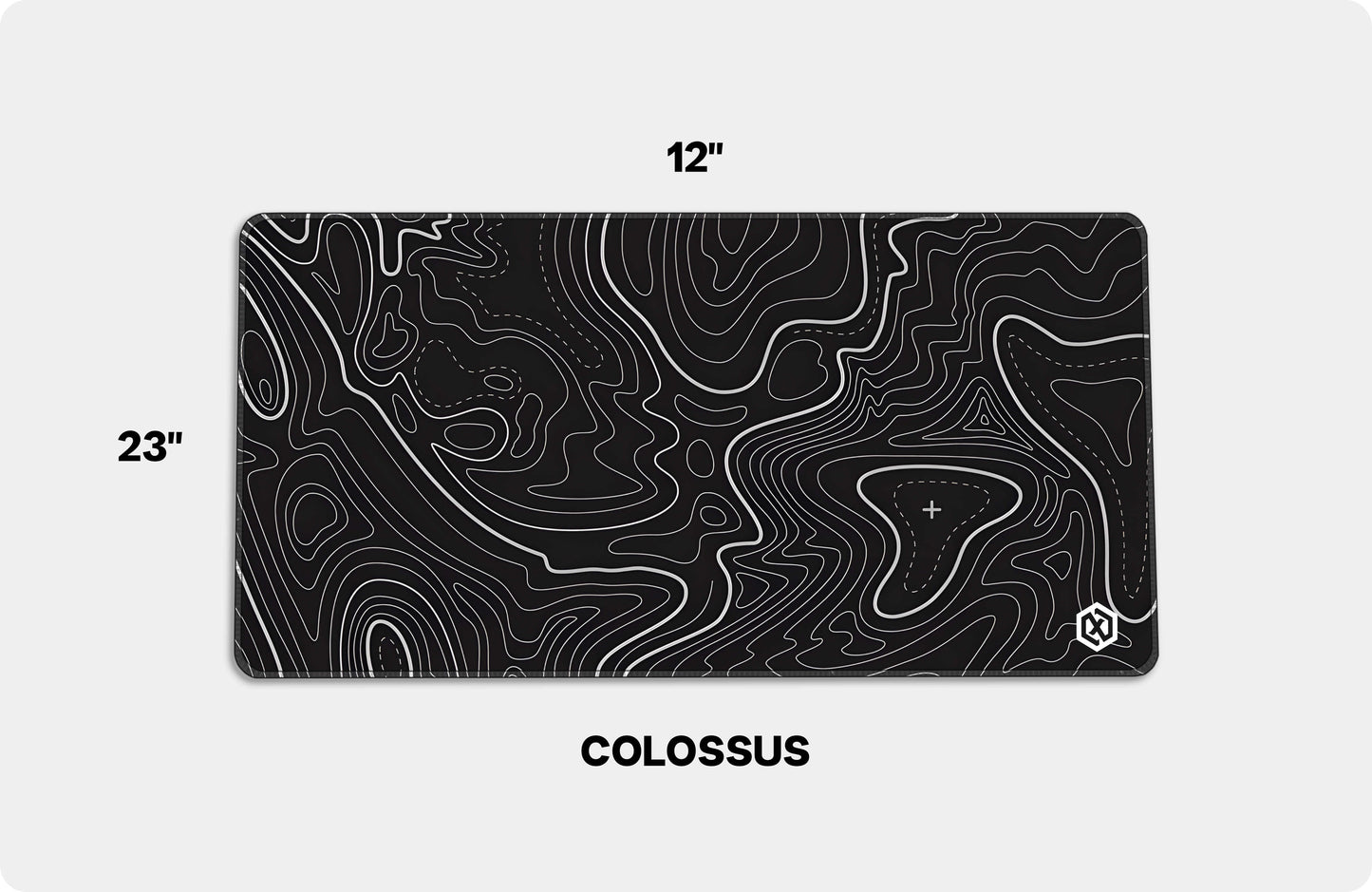 Geographic Abstract Deskmat - Black Contour Lines Patterns