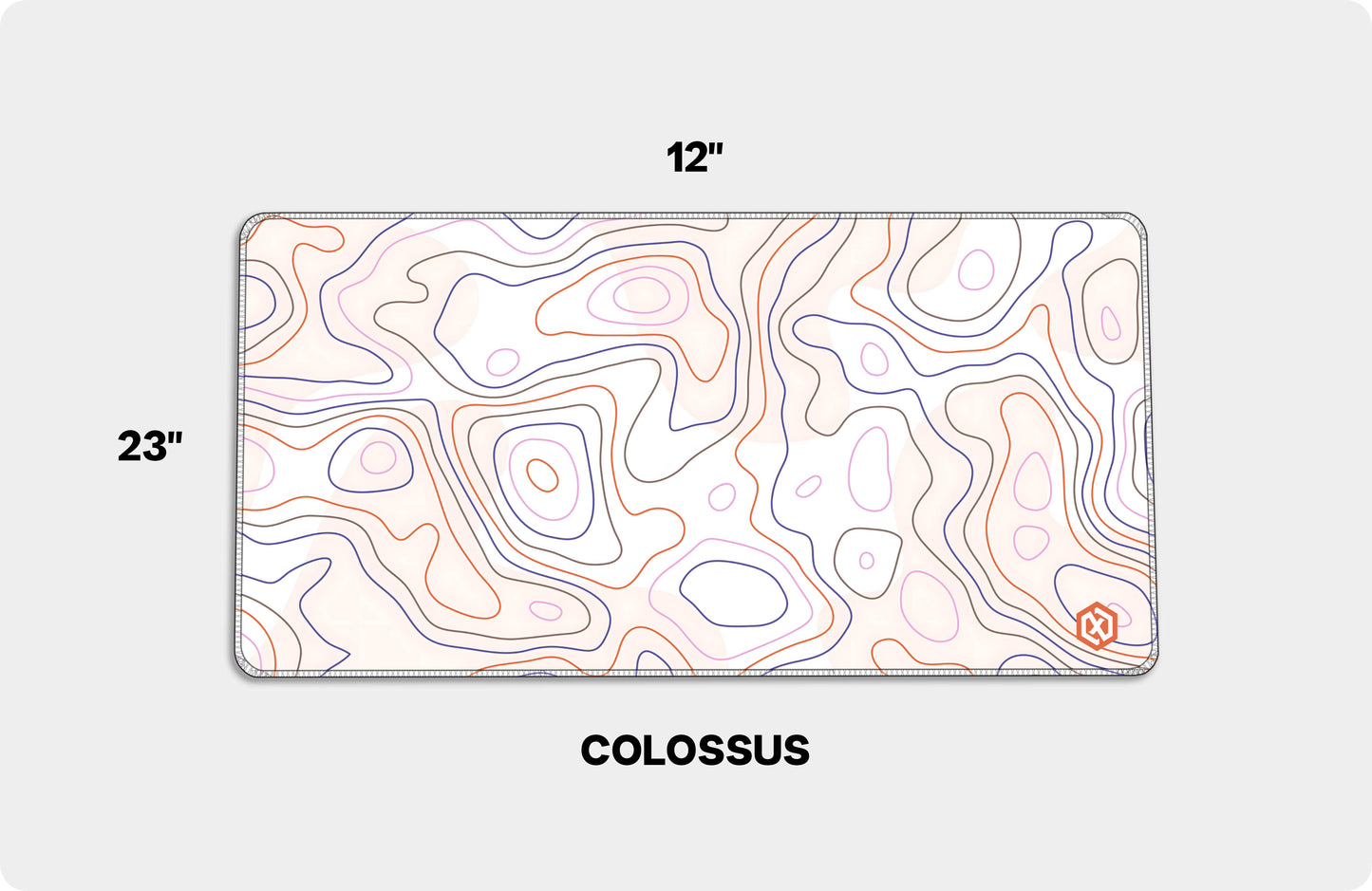 Geographic Abstract Deskmat – Cool White Contour Lines