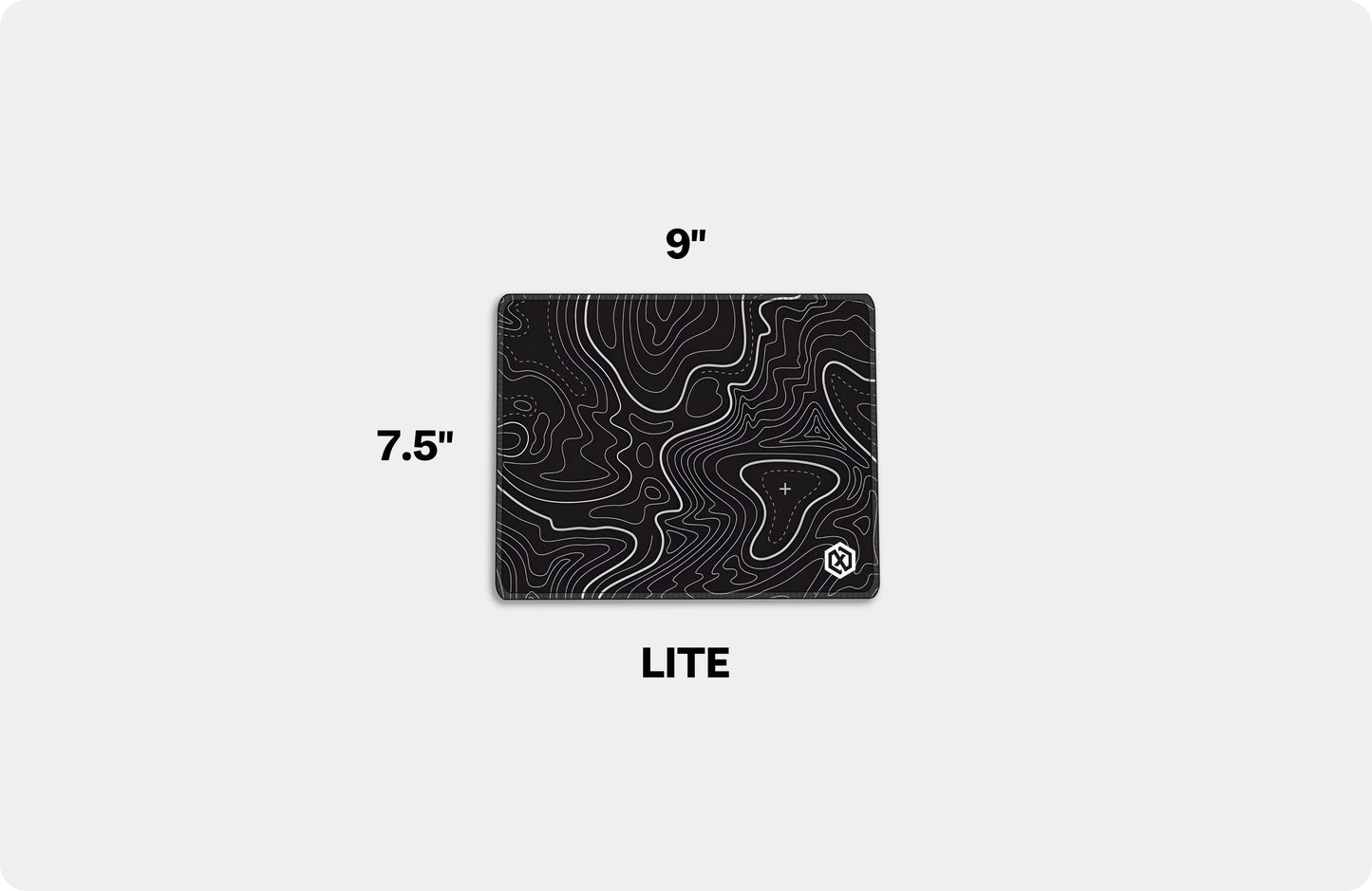 Geographic Abstract Deskmat - Black Contour Lines Patterns