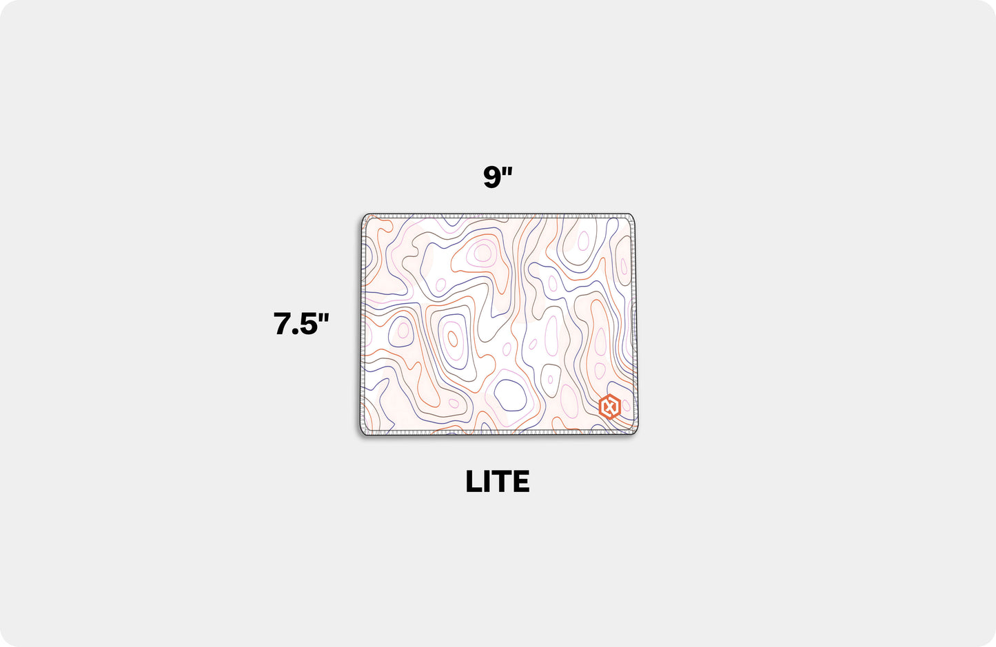 Geographic Abstract Deskmat – Cool White Contour Lines