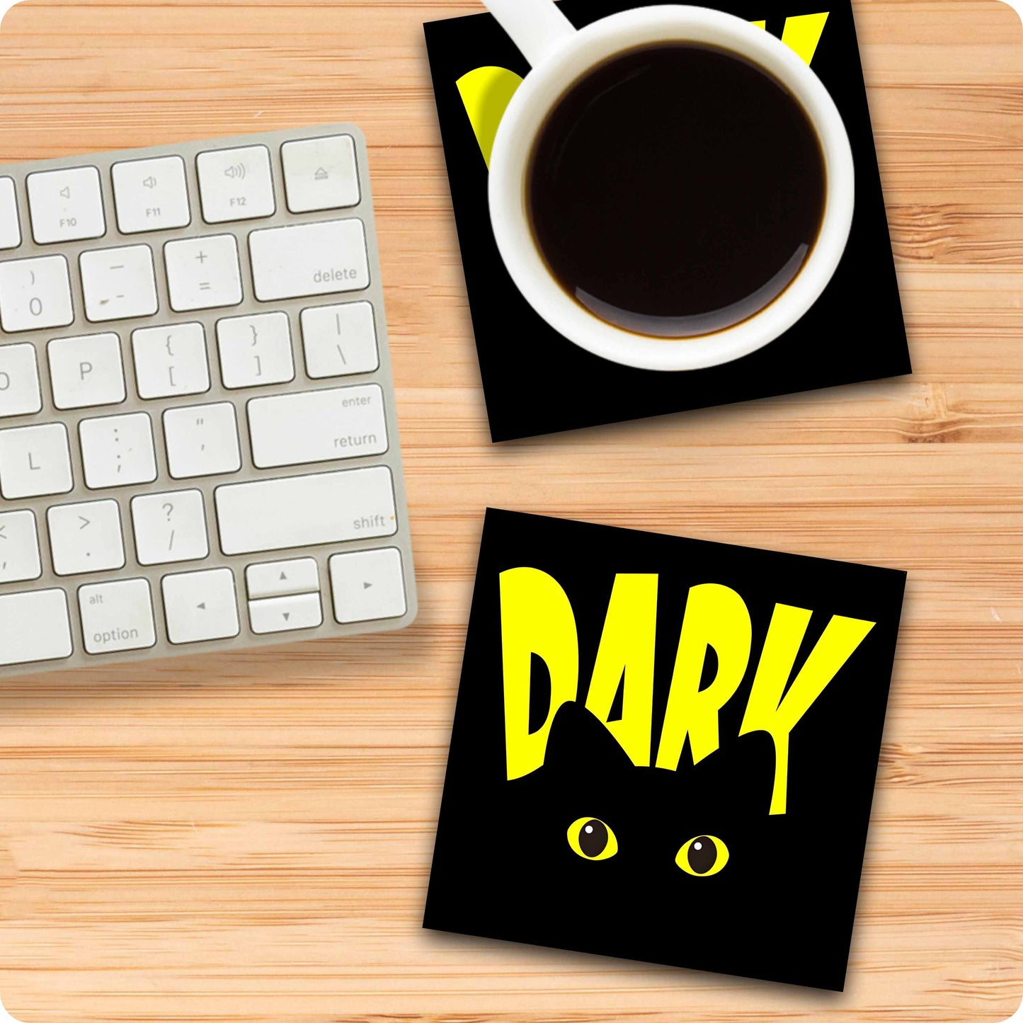 Dark Cat Coaster – Midnight Whiskers