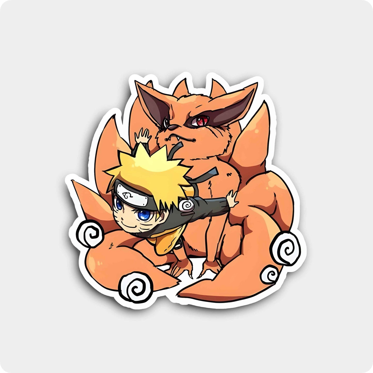 Naruto and Kurama Sticker – Cute Chibi Style