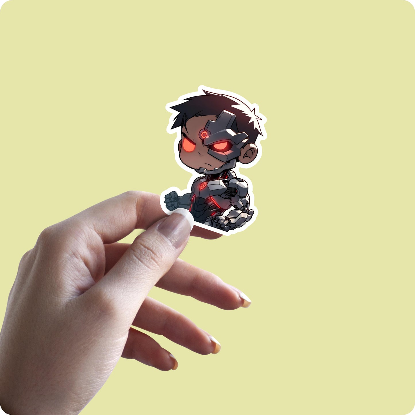 Cyborg Chibi Sticker – DC Superhero