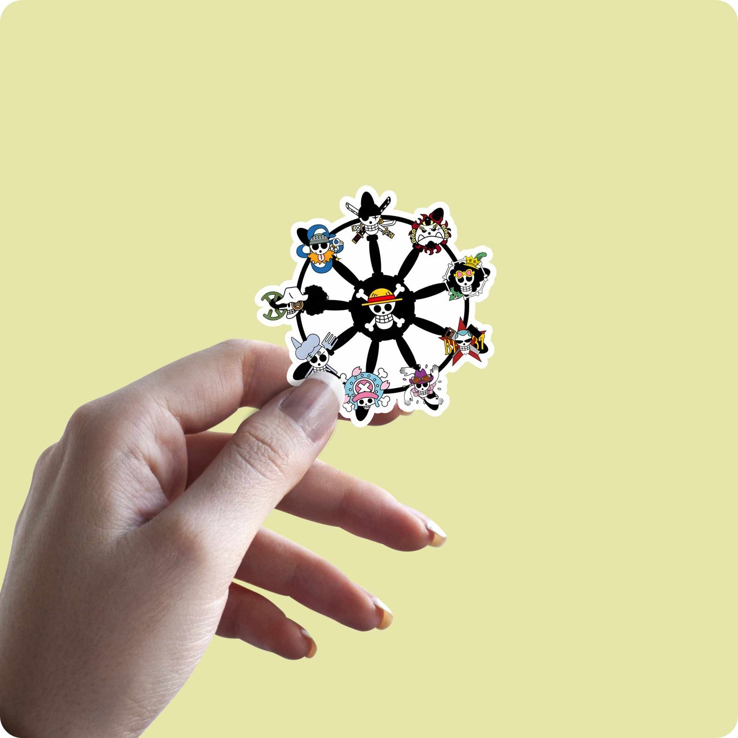 One Piece Luffy Crew Wheel Sticker – Pirate Ship