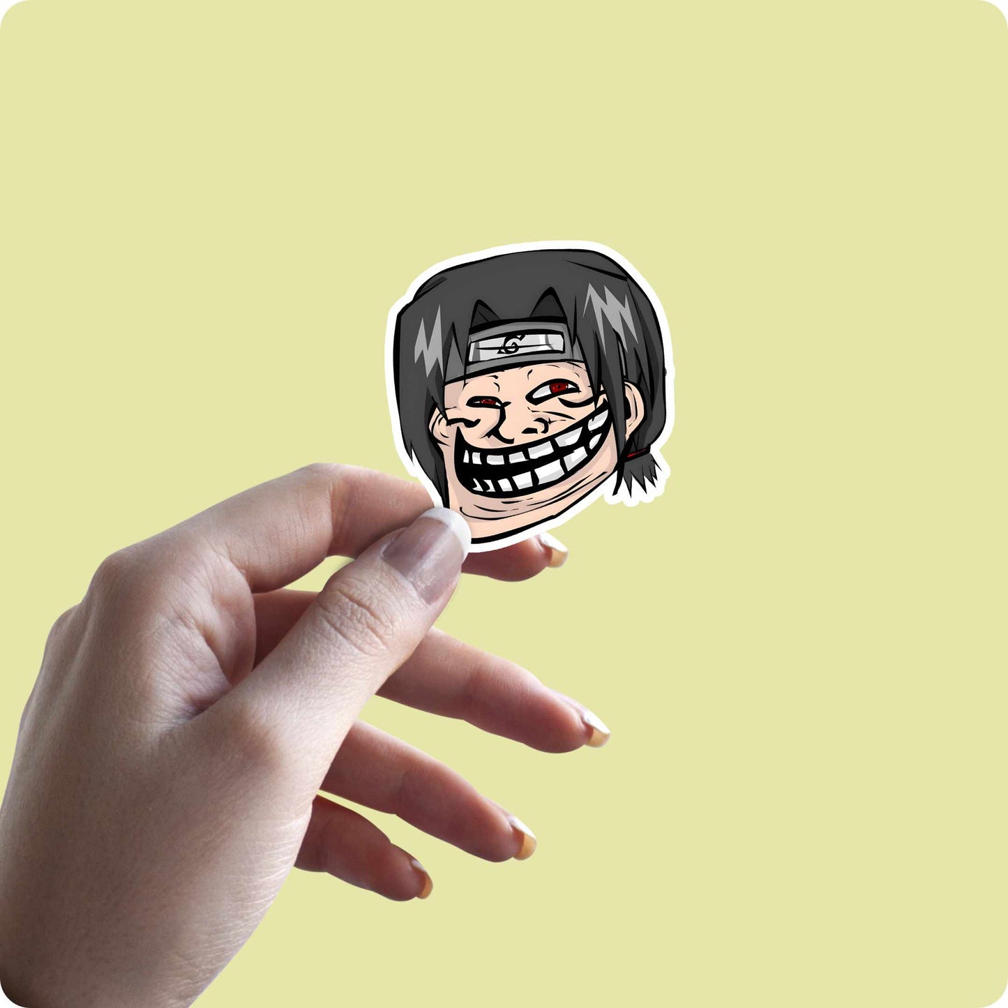 Itachi Uchiha Evil Laughing Head Sticker – Naruto Anime