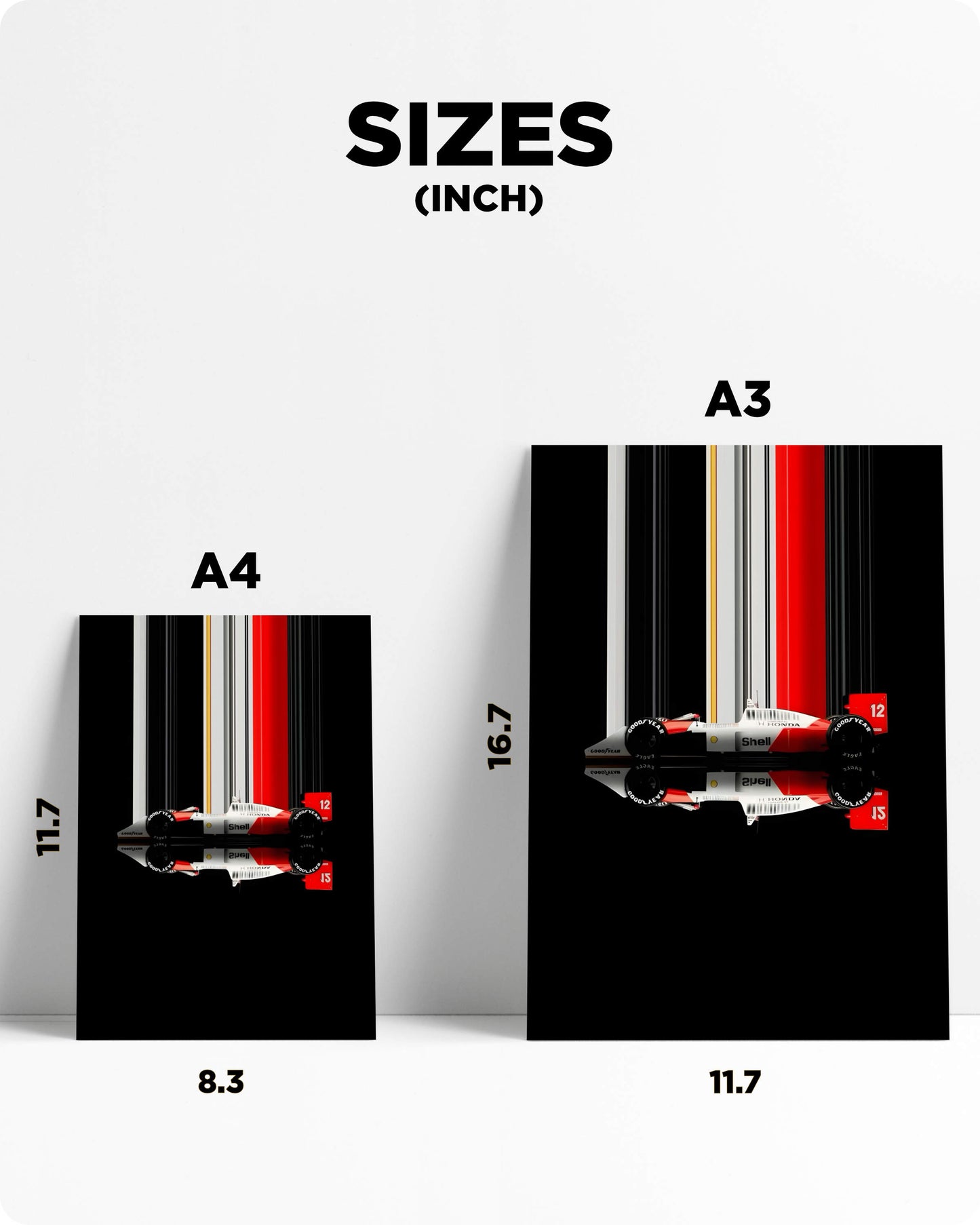 F1 1986 McLaren MP4/2C Metal Poster - Prost & Rosberg