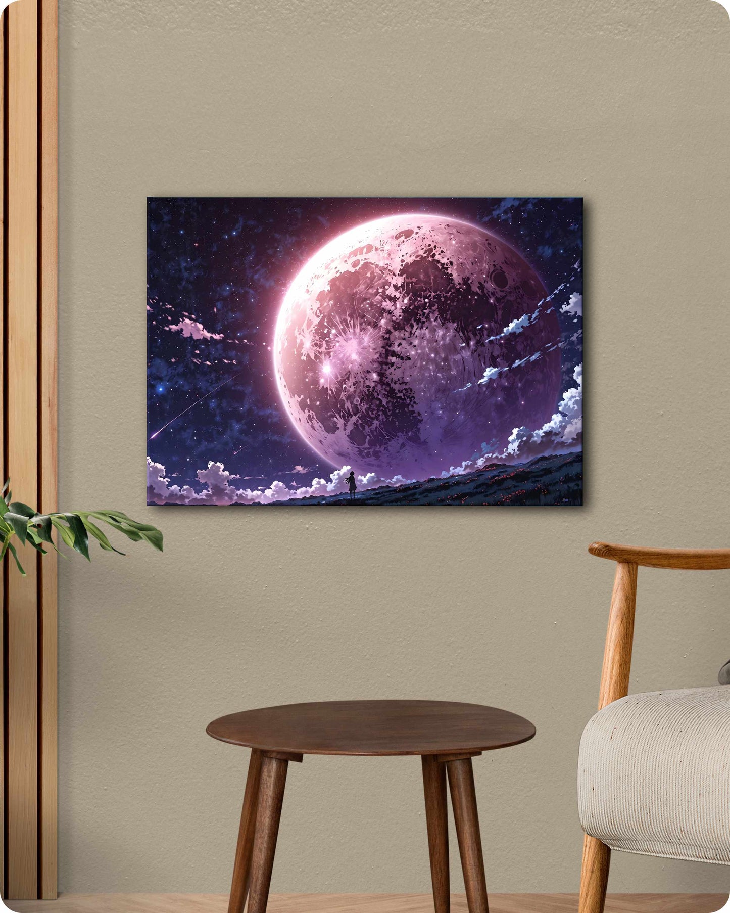Moon Landscape Metal Poster – Dreamy Night Sky