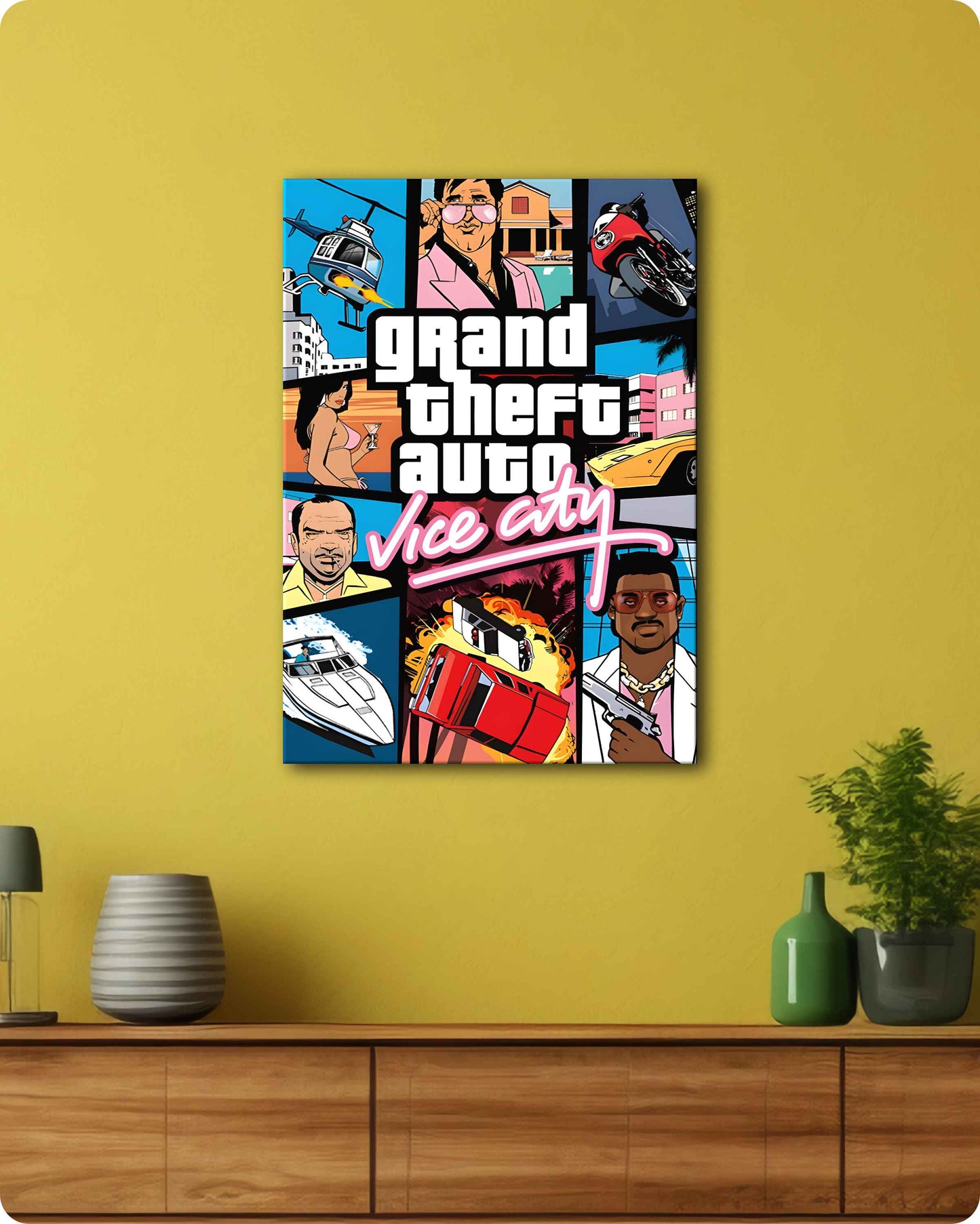 GTA Vice City Metal Poster - Rockstar Games