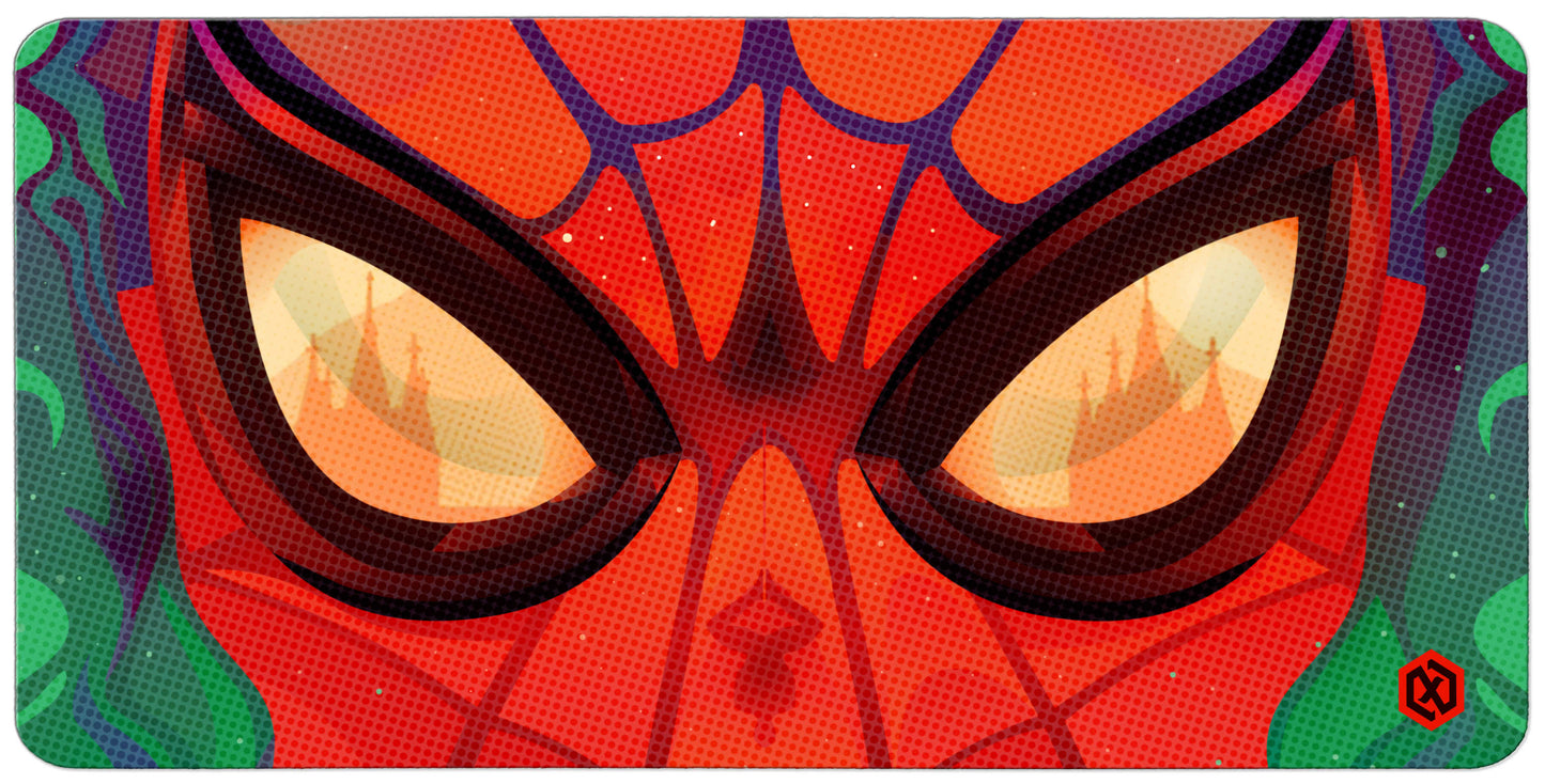 Spiderman Face Superhero Deskmat – Marvel Gaming Setup