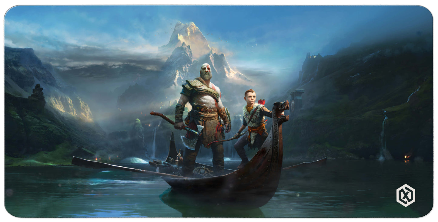 God of War Ragnarok Game Deskmat - Kratos & Atreus