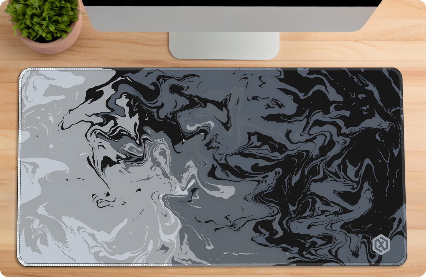 Color Burst Deskmat – Abstract Paint Swirl Design