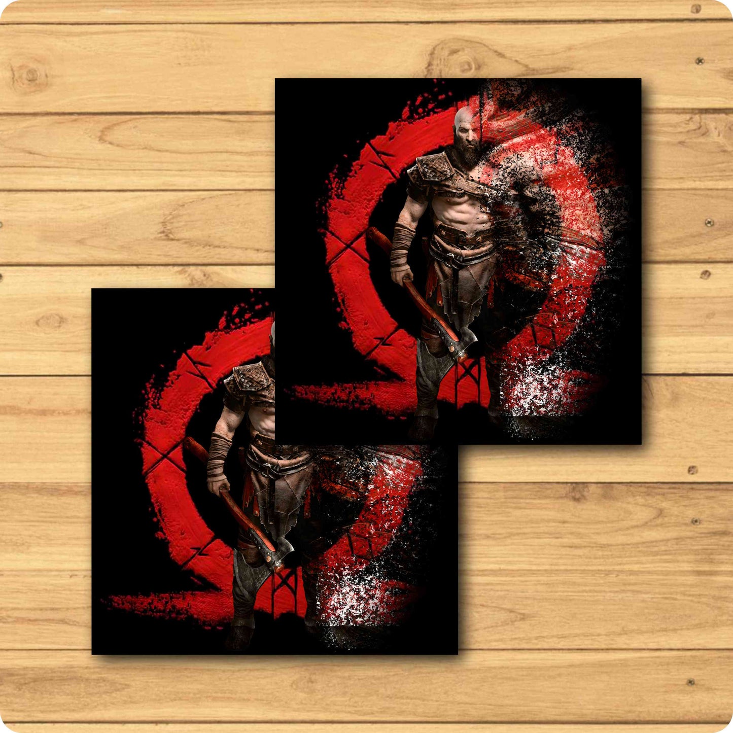 God of War Game Coaster – Kratos & Omega Logo