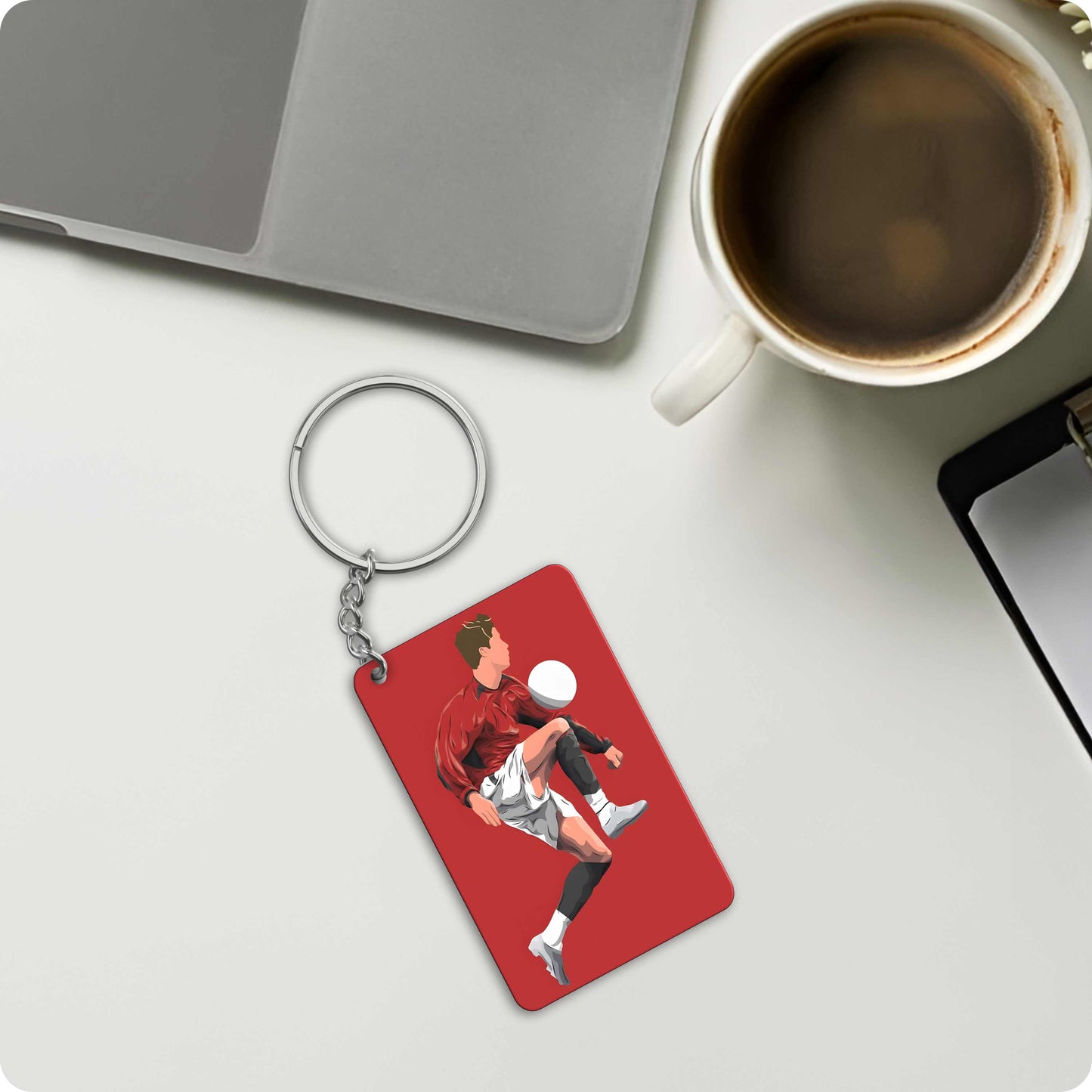 Cristiano Ronaldo Keychain - Football GOAT Art Edition