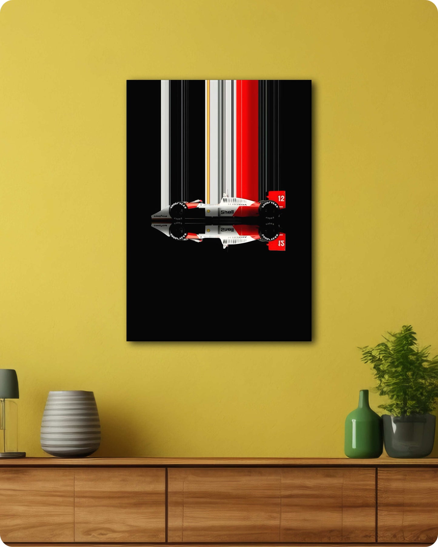 F1 1986 McLaren MP4/2C Metal Poster - Prost & Rosberg