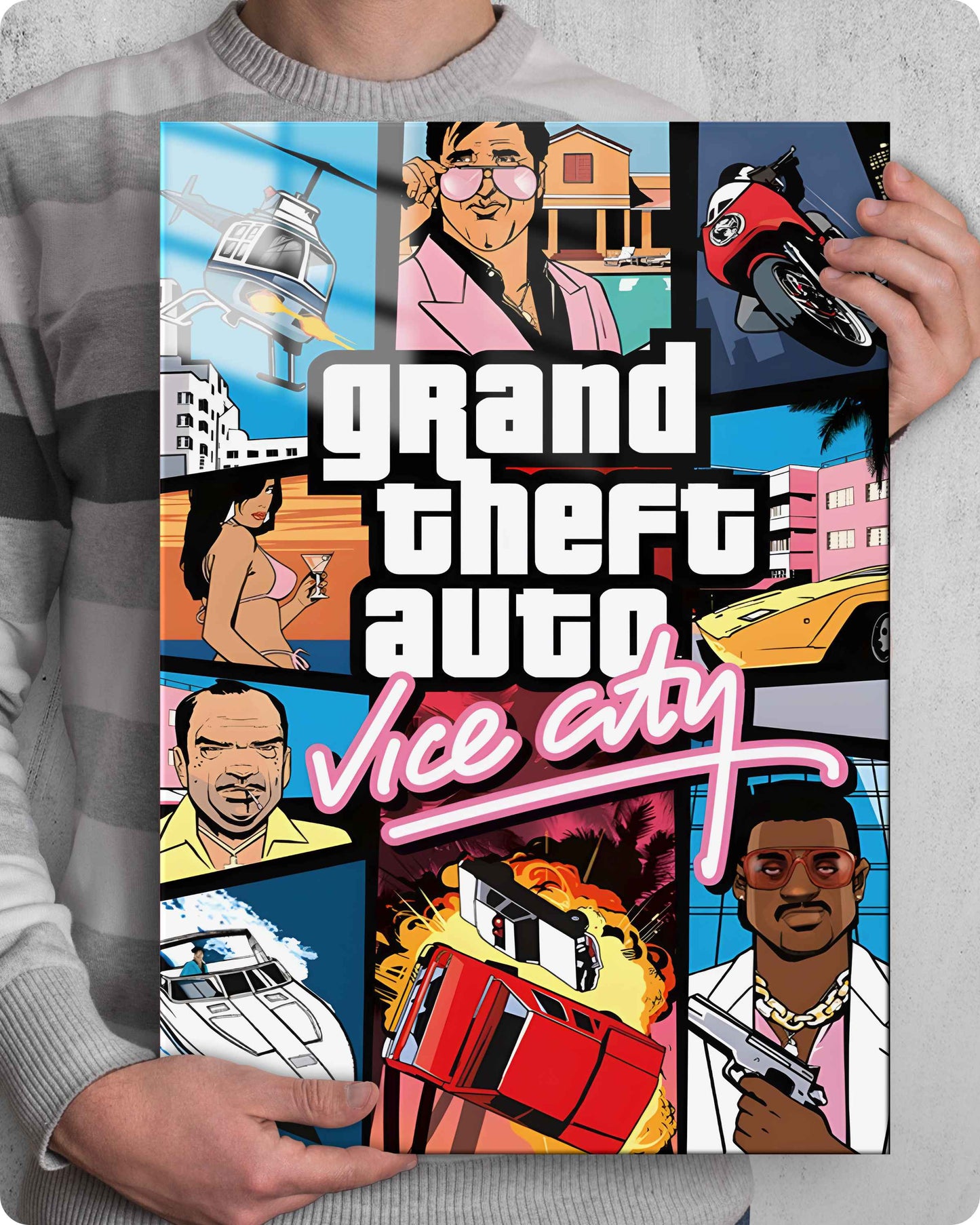 GTA Vice City Metal Poster - Rockstar Games