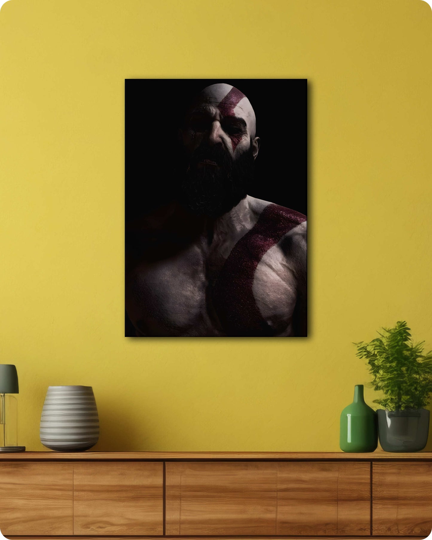 God of War Ragnarok Kratos Metal Poster