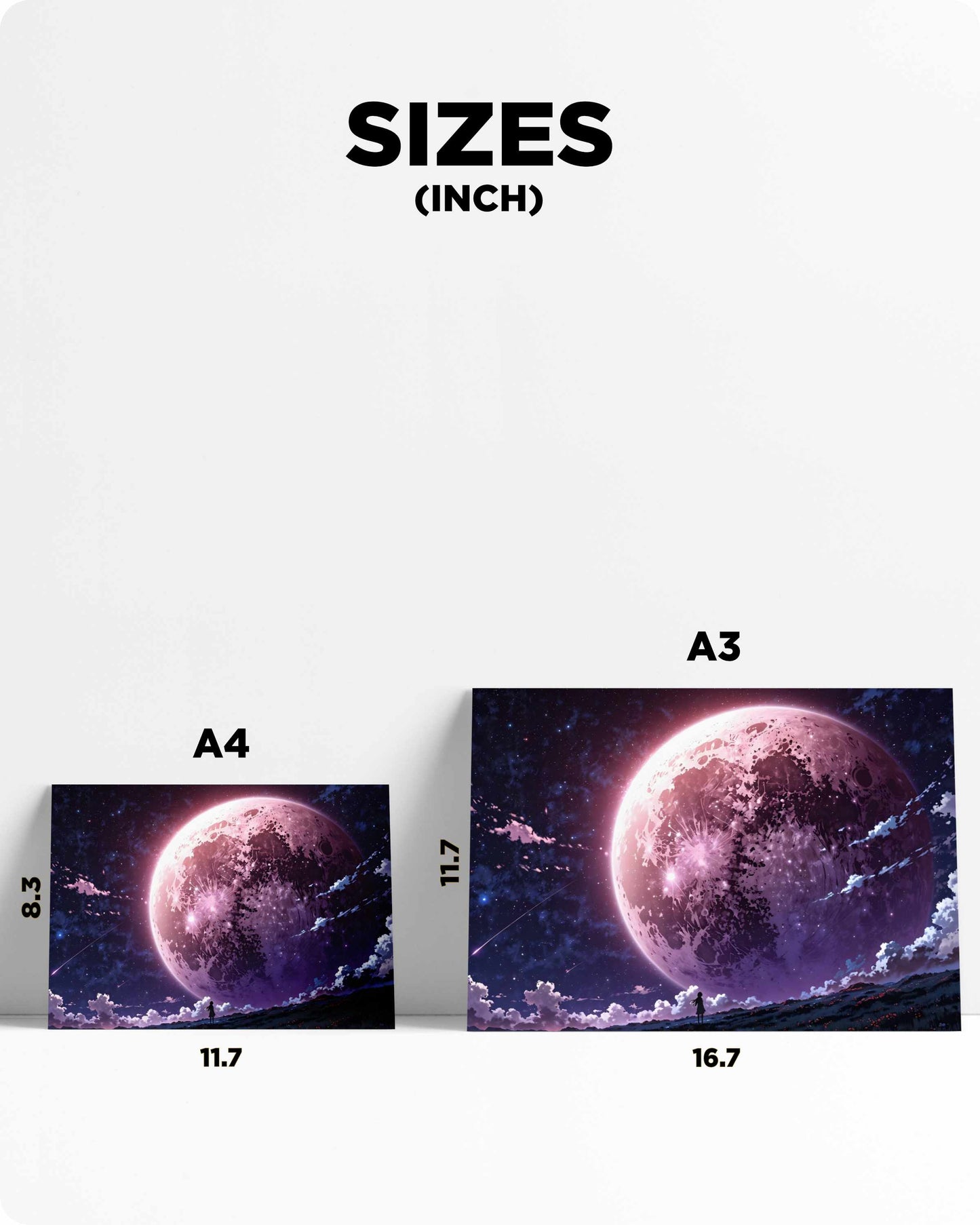 Moon Landscape Metal Poster – Dreamy Night Sky