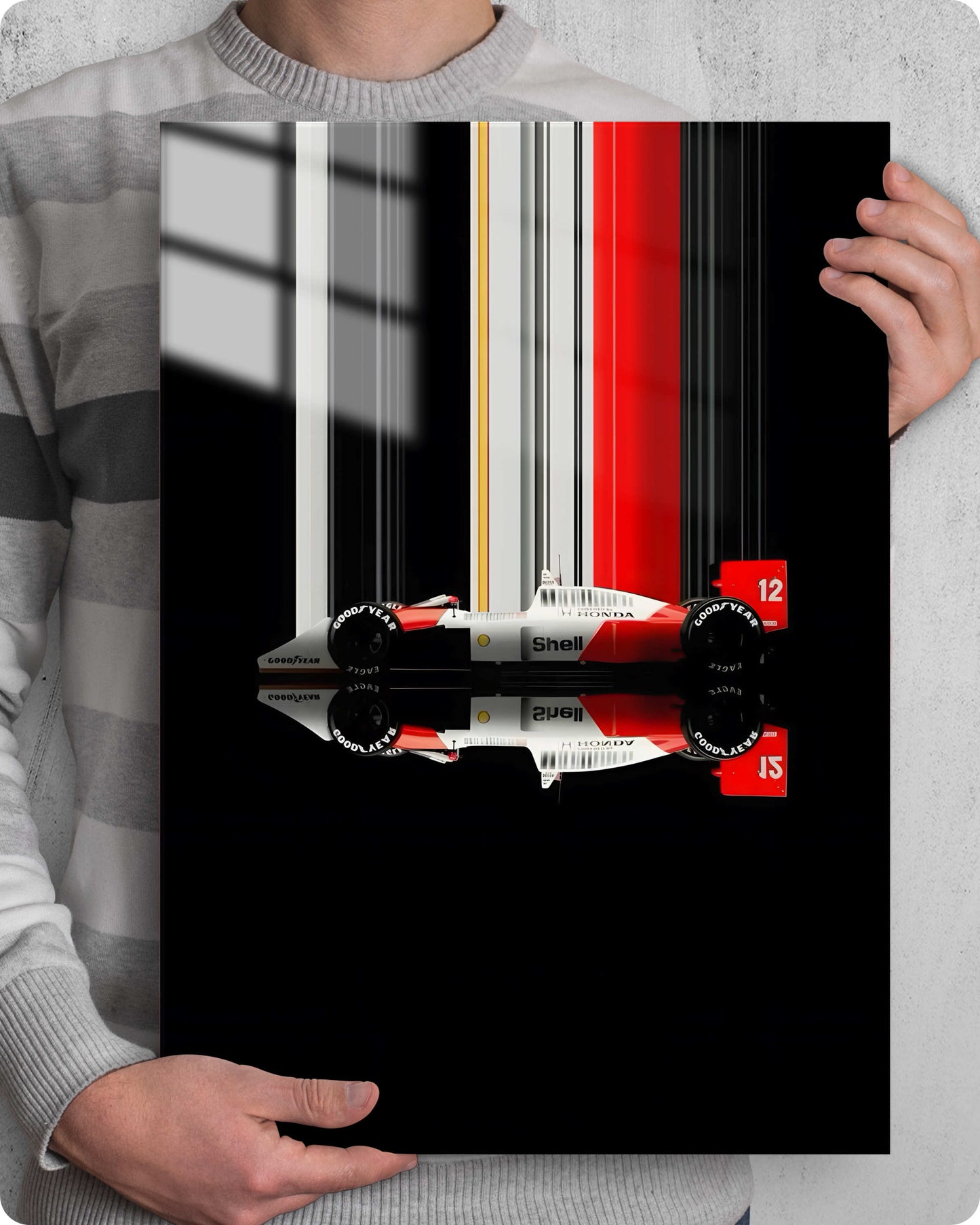 F1 1986 McLaren MP4/2C Metal Poster - Prost & Rosberg