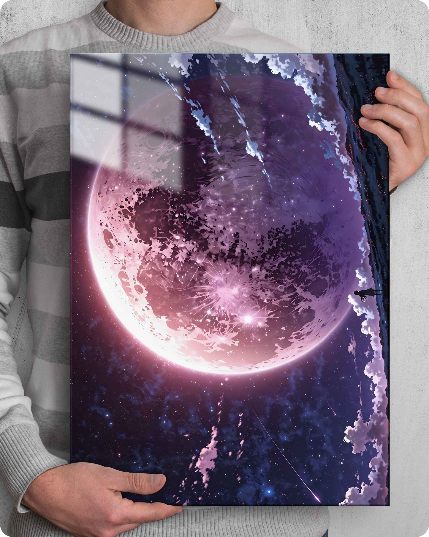 Moon Landscape Metal Poster – Dreamy Night Sky