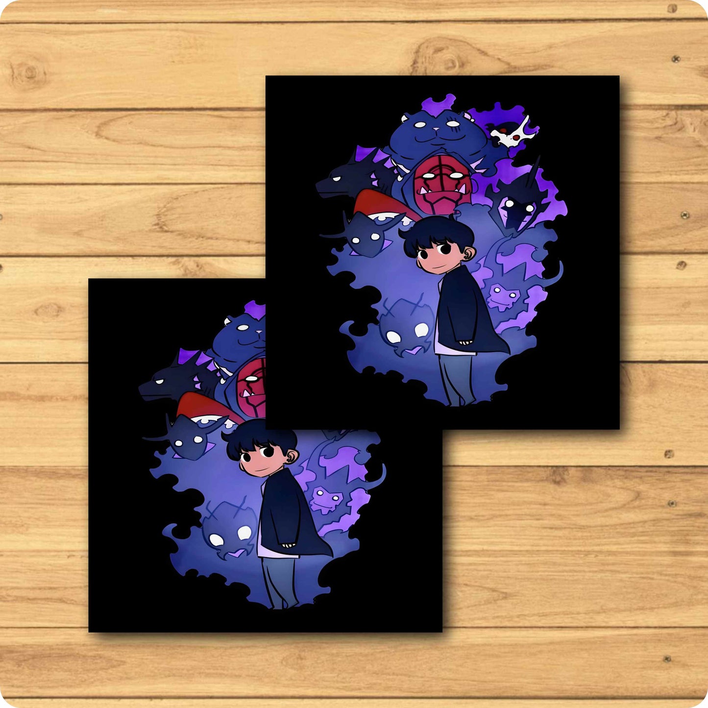 Solo Leveling Jin-Woo & Shadows Chibi Coaster