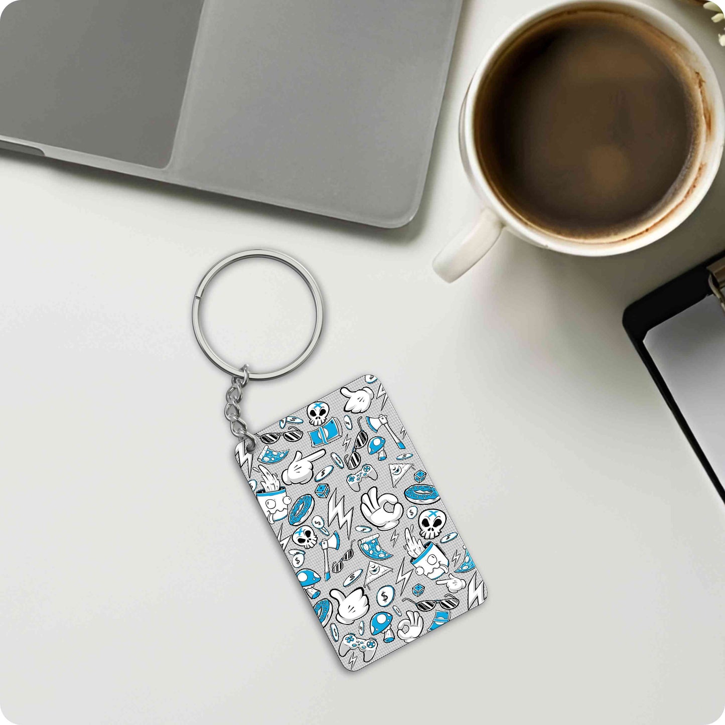 Funky Chaos Keychain - Comic Style