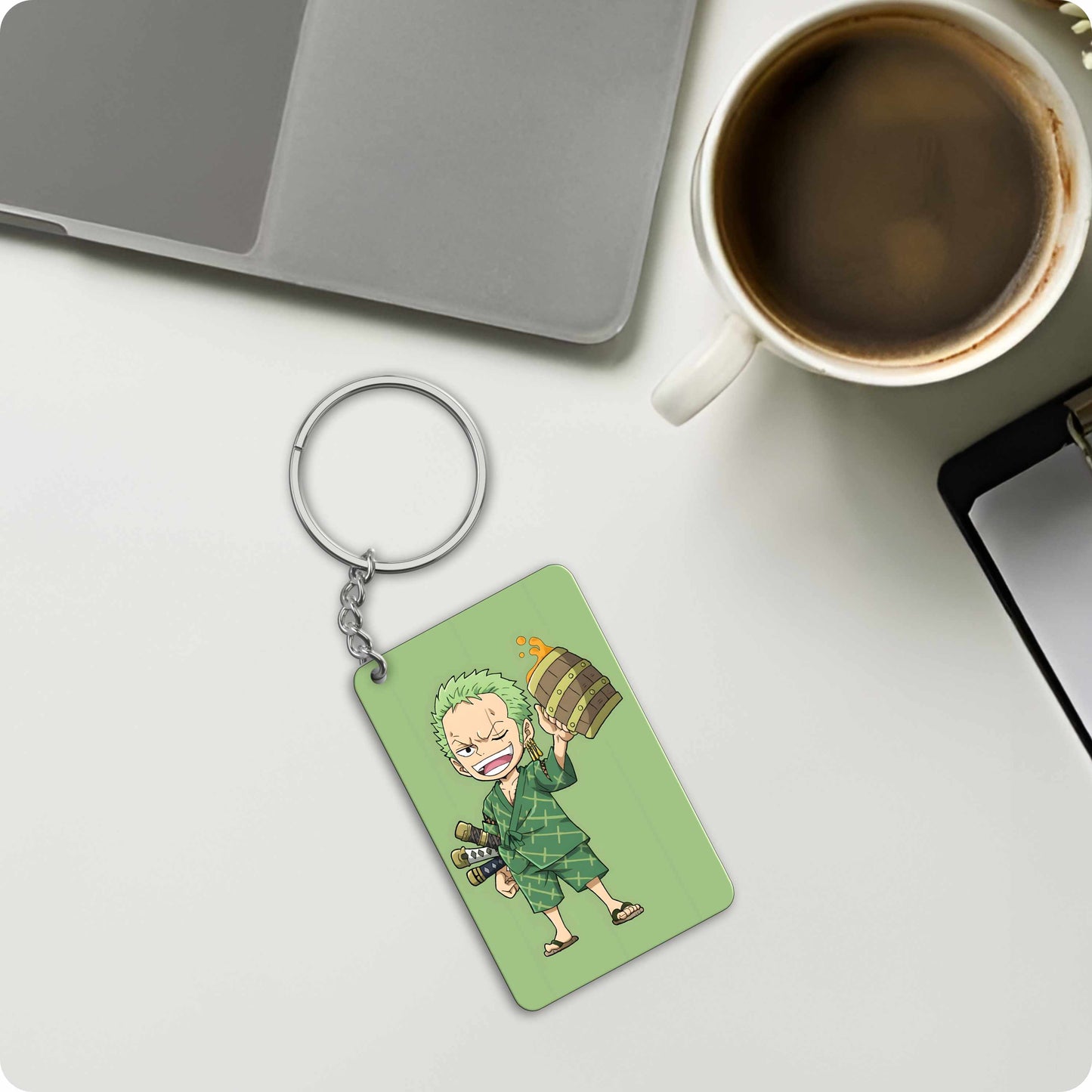 One Piece Zoro Booze Anime Keychain