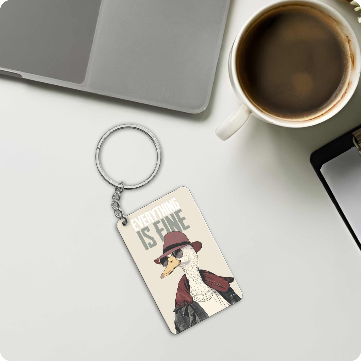 Duck Keychain - Every Thing is Fine