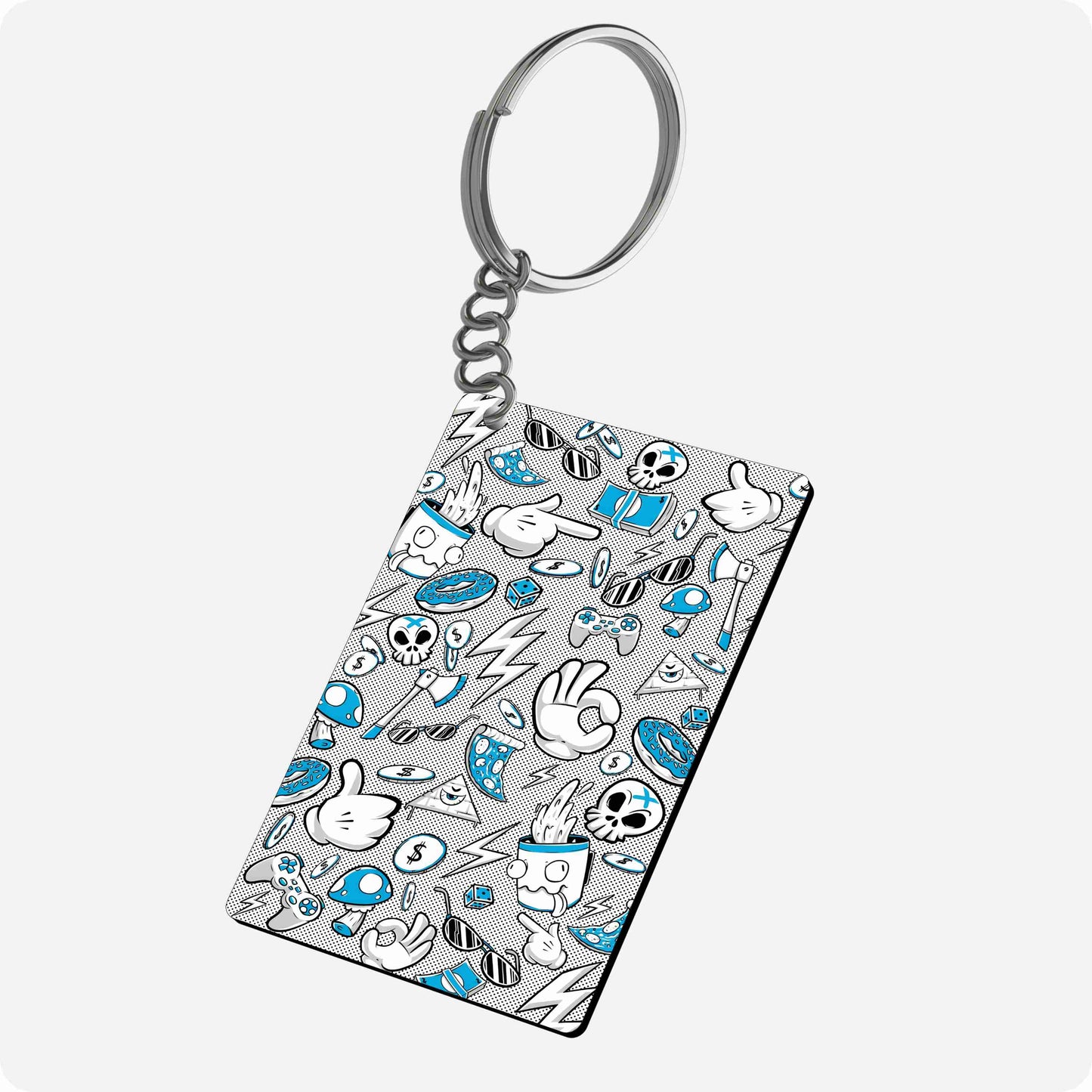 Funky Chaos Keychain - Comic Style