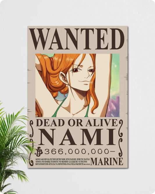 Nami Wanted Anime Poster - One Piece