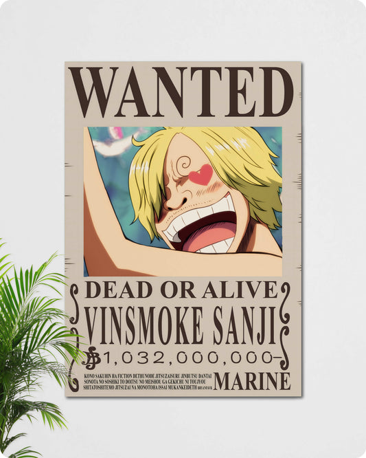 Sanji Wanted Anime Poster - One Piece