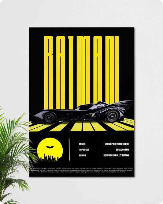 Batman Batmobile Poster - DC Superhero