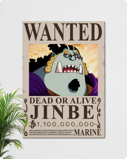 Jinbe Wanted Anime Poster - One Piece