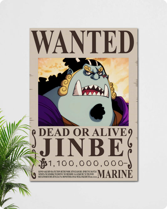 Jinbe Wanted Anime Poster - One Piece