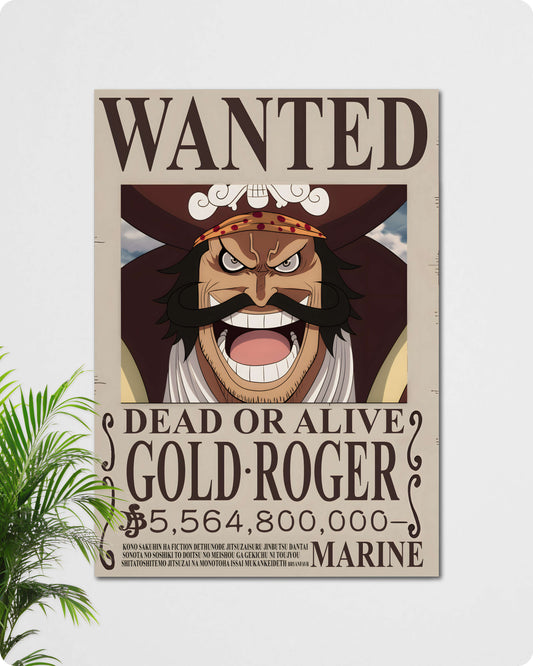 Gol D. Roger Wanted Anime Poster - One Piece